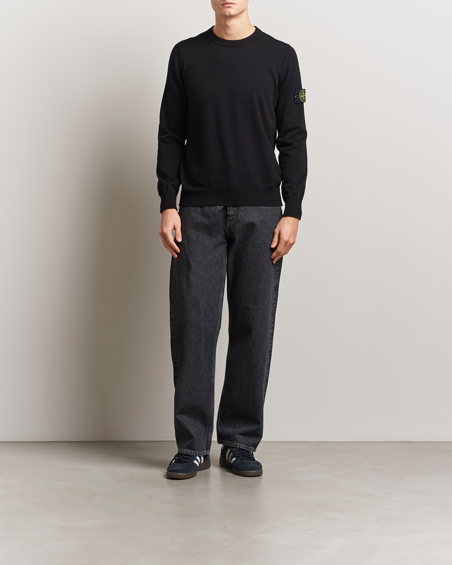 Mies | Puserot | Stone Island | Soft Organic Cotton Crew Neck Black