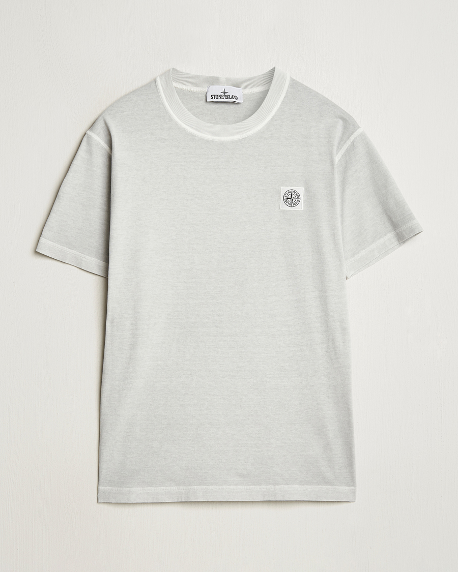 Mies | T-paidat | Stone Island | Organic Cotton Fissato Effect T-Shirt Pearl Grey