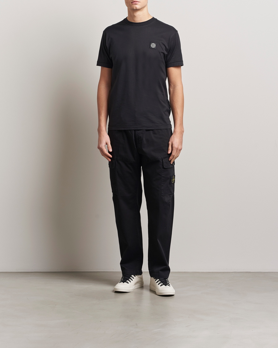 Mies | T-paidat | Stone Island | Garment Dyed Cotton Jersey T-Shirt Black