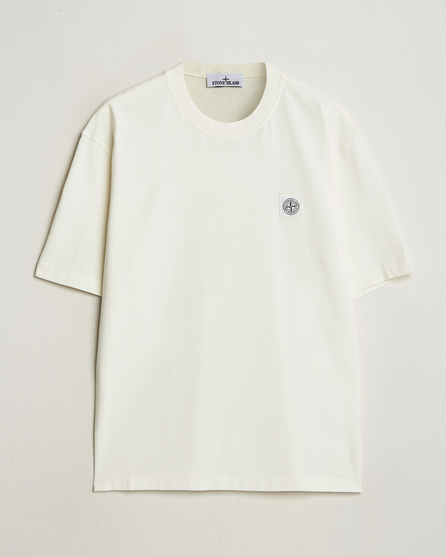 Mies | T-paidat | Stone Island | Combed Organic Cotton T-Shirt Ivory