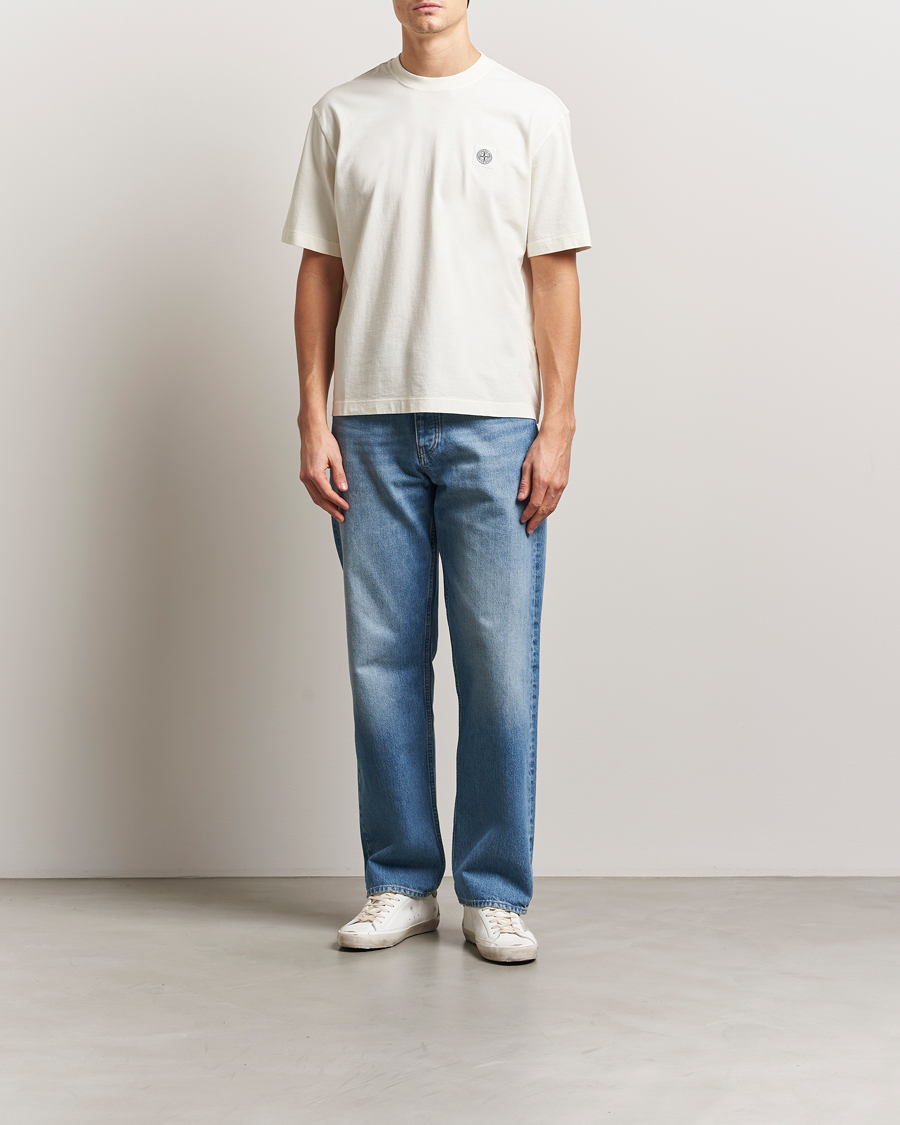 Mies | T-paidat | Stone Island | Combed Organic Cotton T-Shirt Ivory