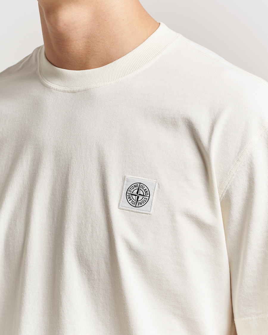 Mies | T-paidat | Stone Island | Combed Organic Cotton T-Shirt Ivory