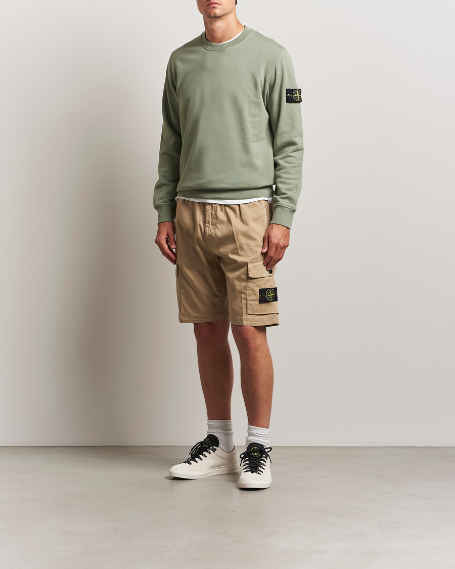 Mies | Shortsit | Stone Island | Organic Cotton Stretch Satin Drawstring Shorts Biscuit
