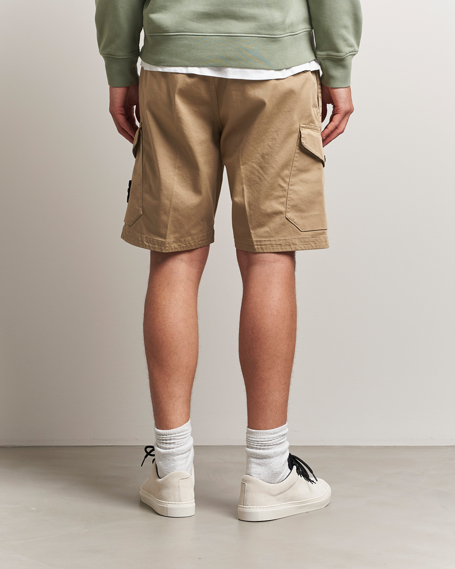 Mies | Shortsit | Stone Island | Organic Cotton Stretch Satin Drawstring Shorts Biscuit