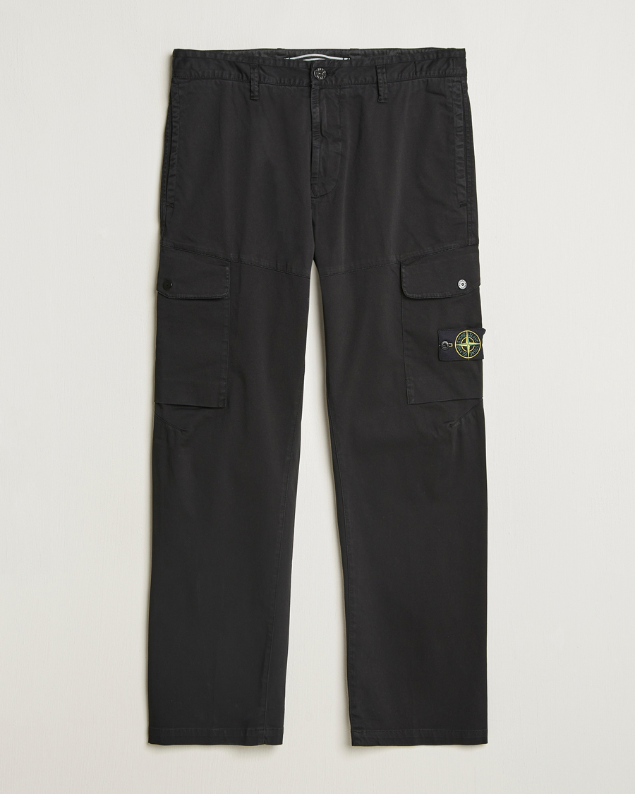 Mies | Housut | Stone Island | Regular Fit Cotton Stretch Cargo Pants Black