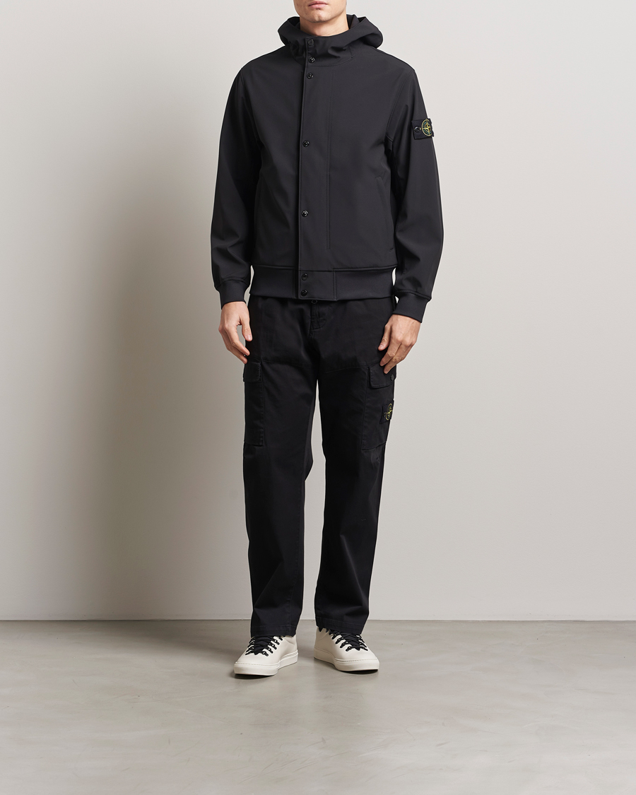 Mies | Housut | Stone Island | Regular Fit Cotton Stretch Cargo Pants Black