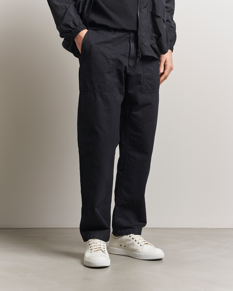 Mies | Housut | Stone Island | Brushed Cotton Canvas Fatigue Pants Navy Blue