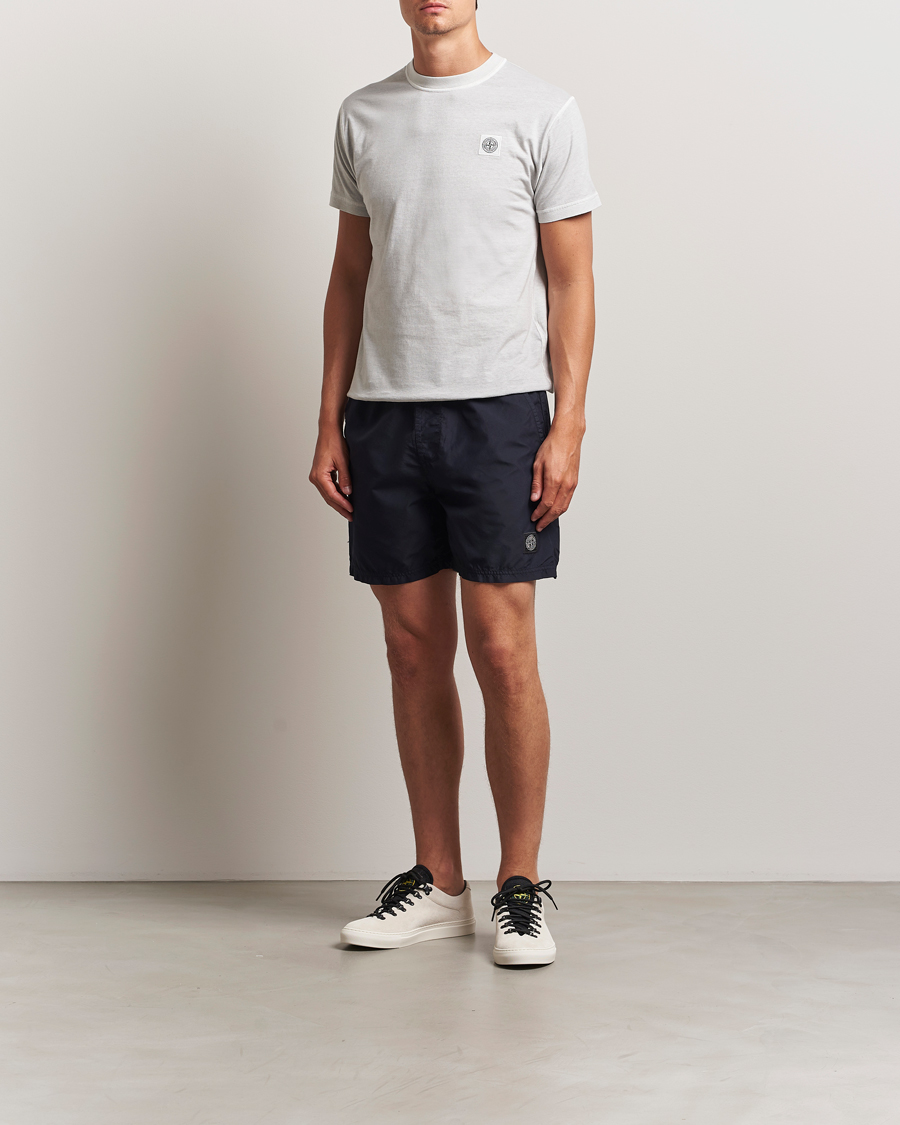 Mies | Uimahousut | Stone Island | Brushed Nylon Swimshorts Navy Blue