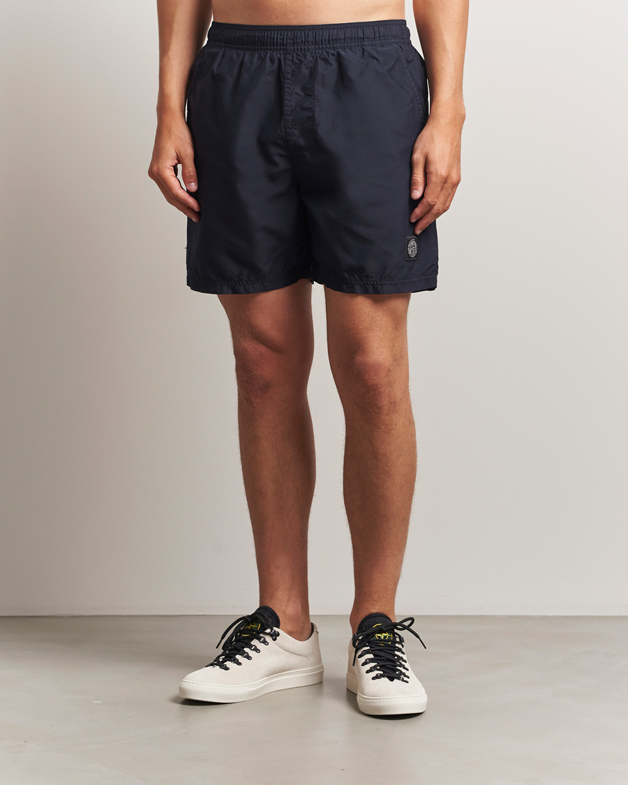 Mies | Uimahousut | Stone Island | Brushed Nylon Swimshorts Navy Blue