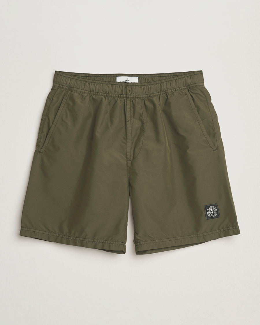 Mies | Uimahousut | Stone Island | Brushed Nylon Swimshorts Military Green