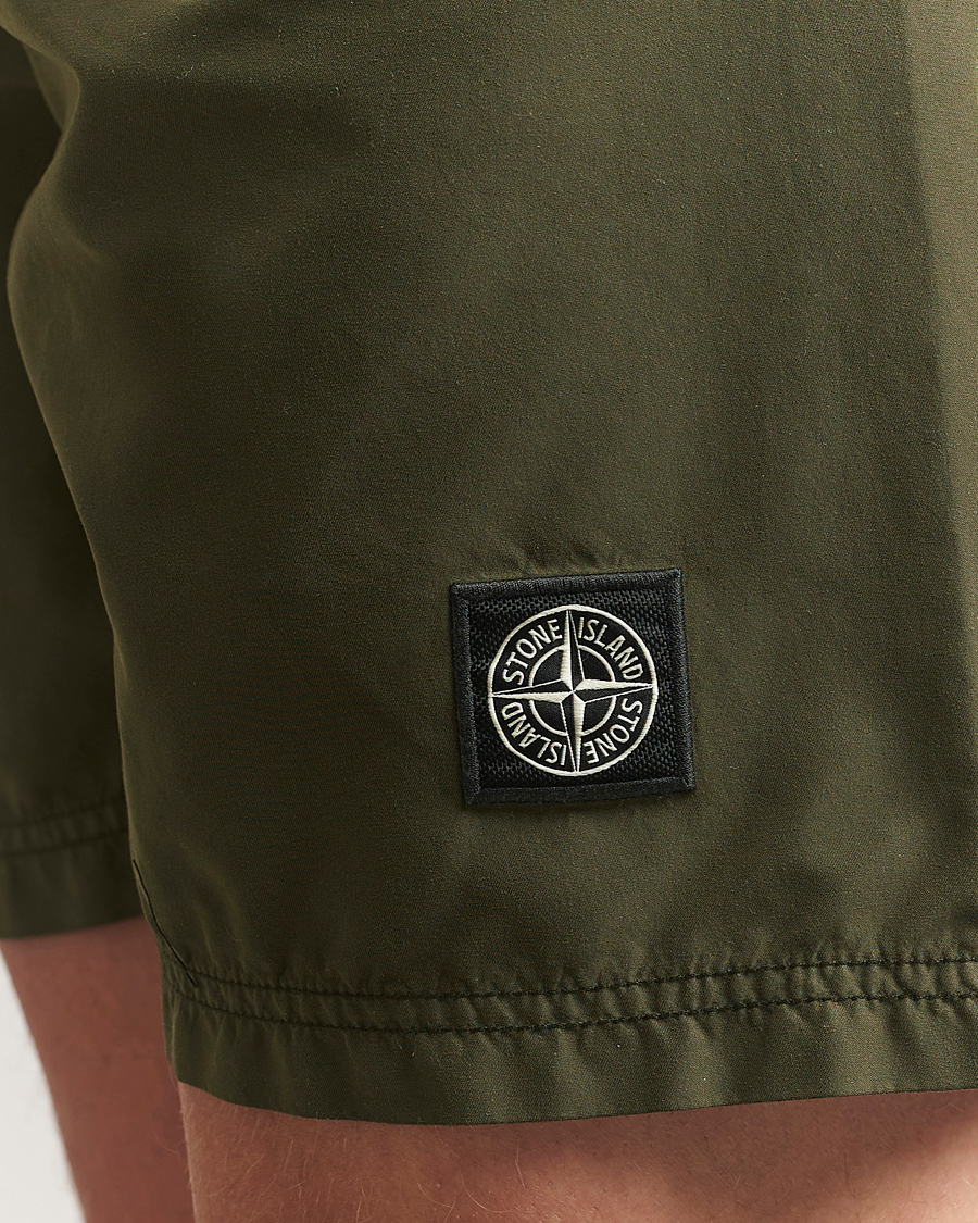 Mies | Uimahousut | Stone Island | Brushed Nylon Swimshorts Military Green