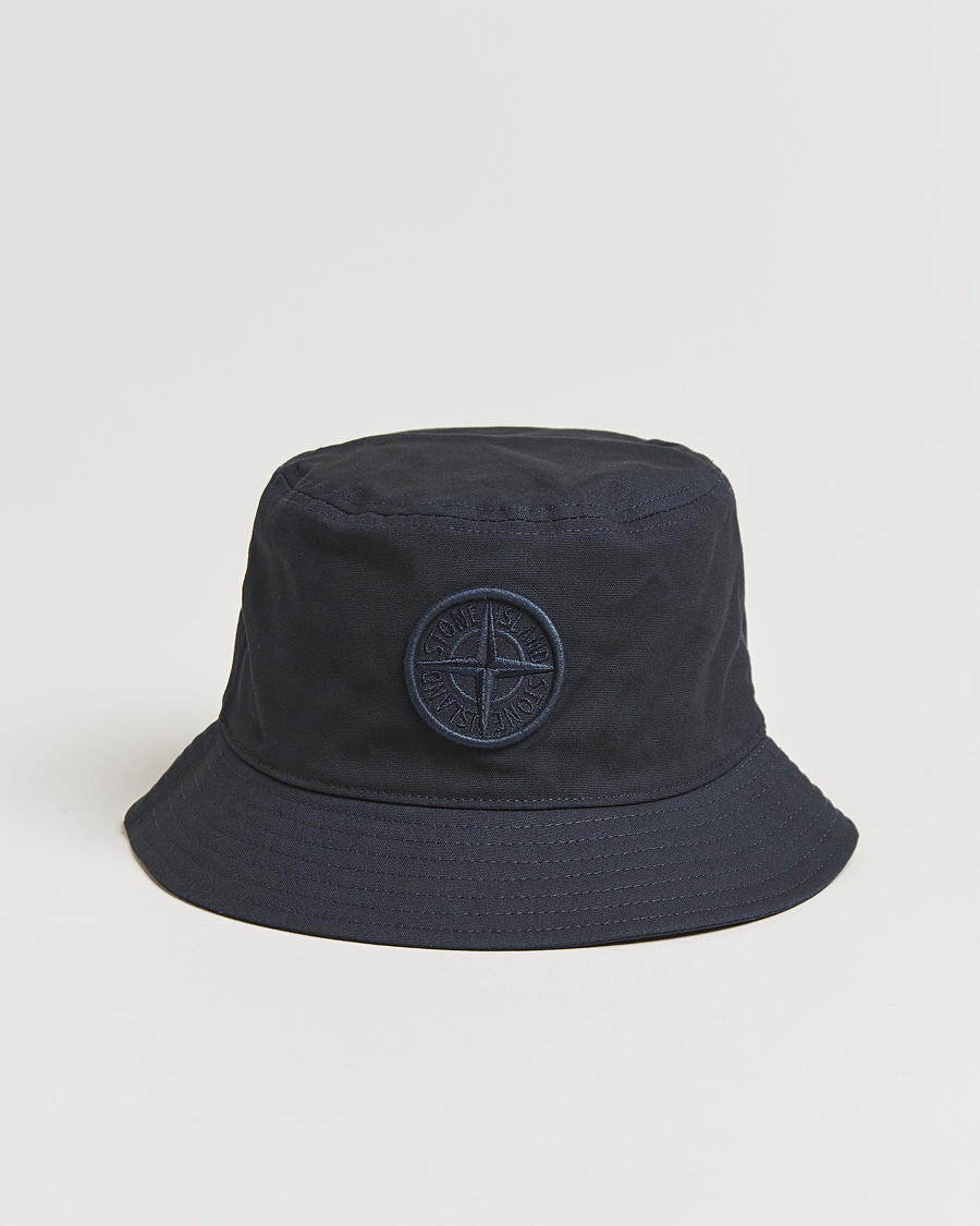 Mies | Stone Island Logo Bucket Hat Navy Blue | Stone Island | Logo Bucket Hat Navy Blue