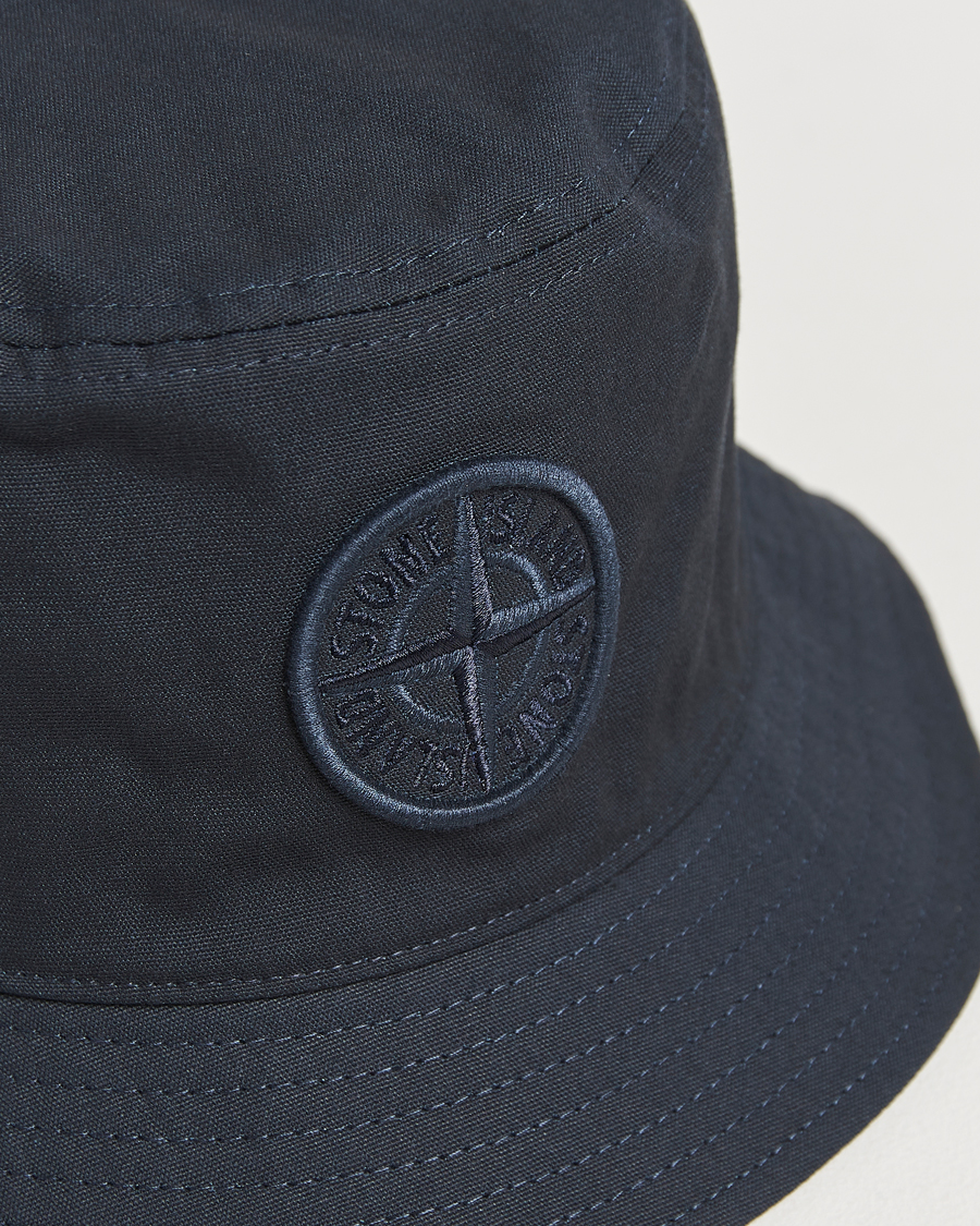 Mies | Stone Island Logo Bucket Hat Navy Blue | Stone Island | Logo Bucket Hat Navy Blue
