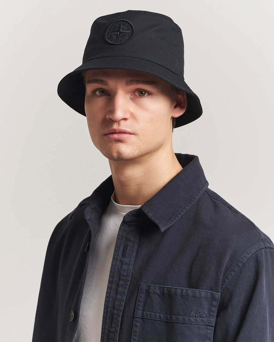 Mies | Stone Island Logo Bucket Hat Black | Stone Island | Logo Bucket Hat Black