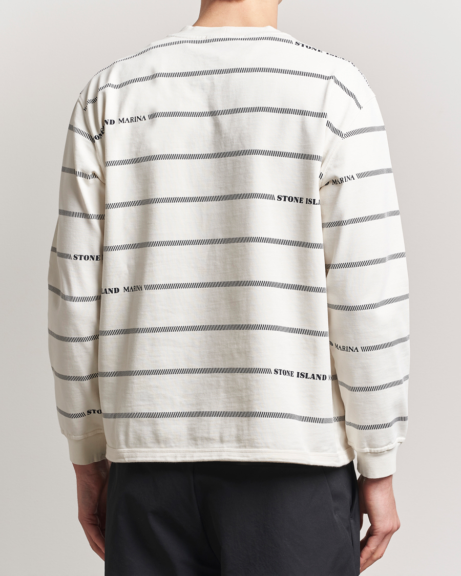 Mies | Puserot | Stone Island | Marina Striped Cotton Sweatshirt Ivory