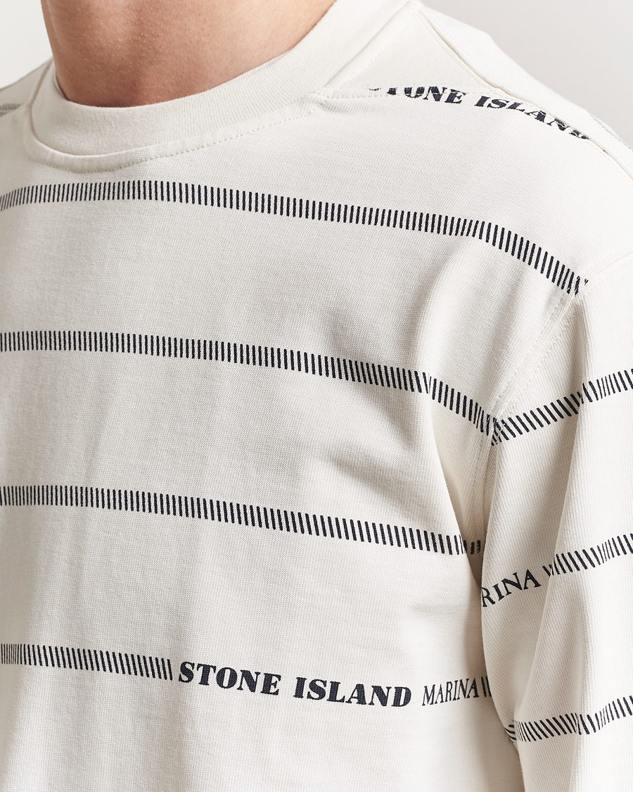 Mies | Puserot | Stone Island | Marina Striped Cotton Sweatshirt Ivory