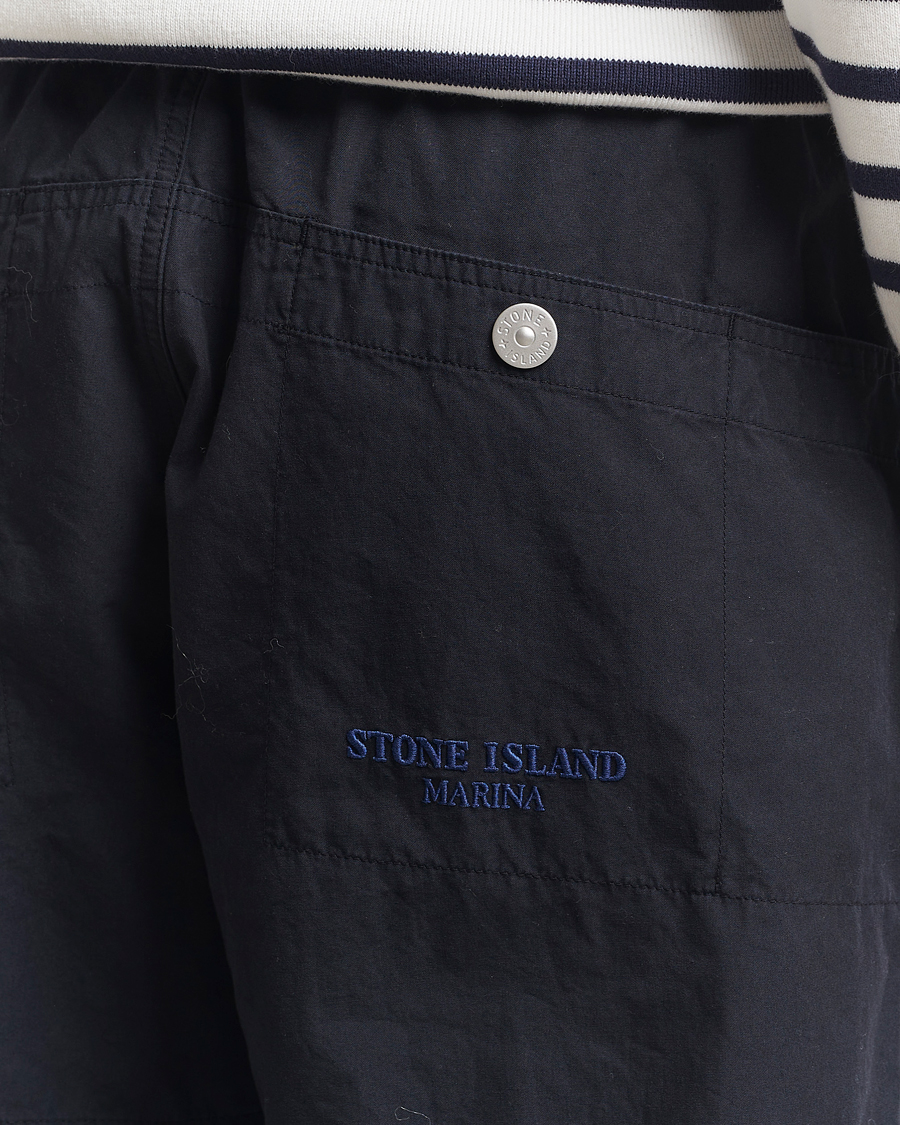 Mies | Housut | Stone Island | Marina Organic Cotton Tela Pants Navy Blue