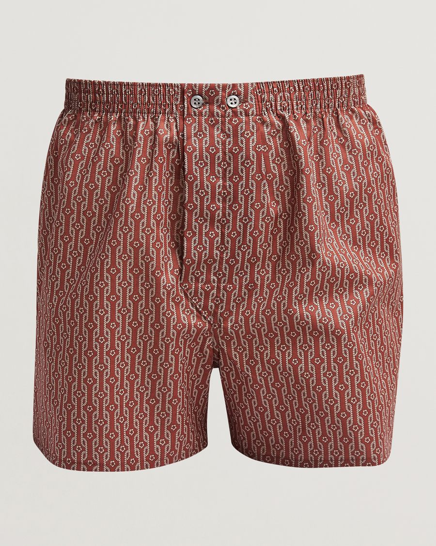 Mies | Alusvaatteet | Derek Rose | Classic Fit Woven Cotton Boxer Shorts Red