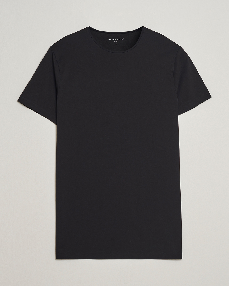 Mies | T-paidat | Derek Rose | Pima Cotton Crew Neck T-Shirt Black