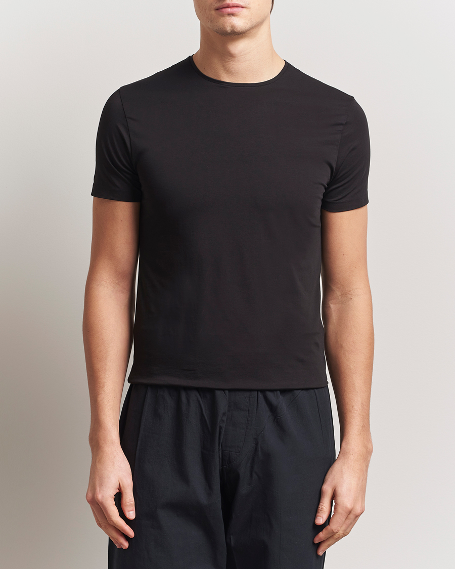 Mies | T-paidat | Derek Rose | Pima Cotton Crew Neck T-Shirt Black