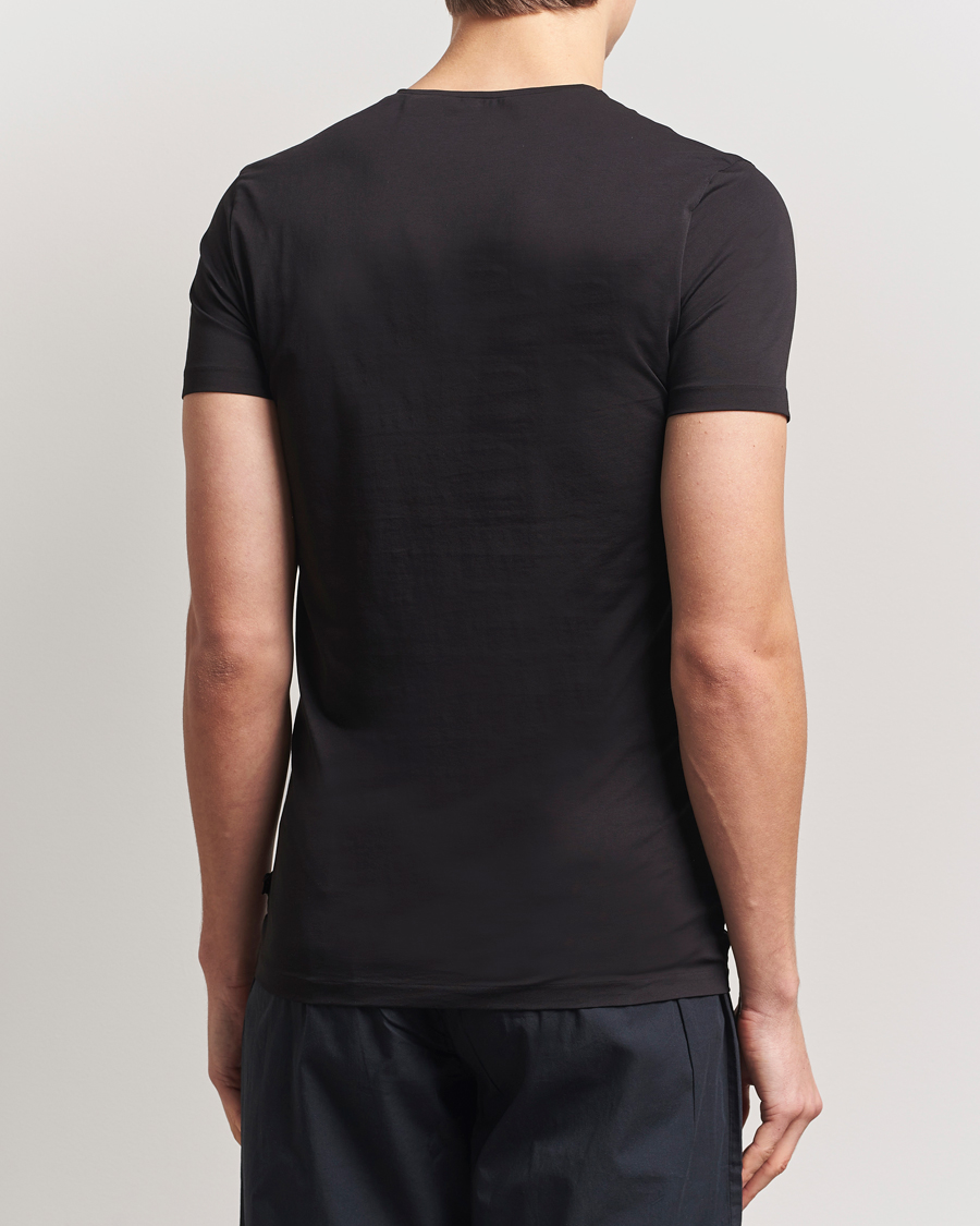 Mies | T-paidat | Derek Rose | Pima Cotton Crew Neck T-Shirt Black