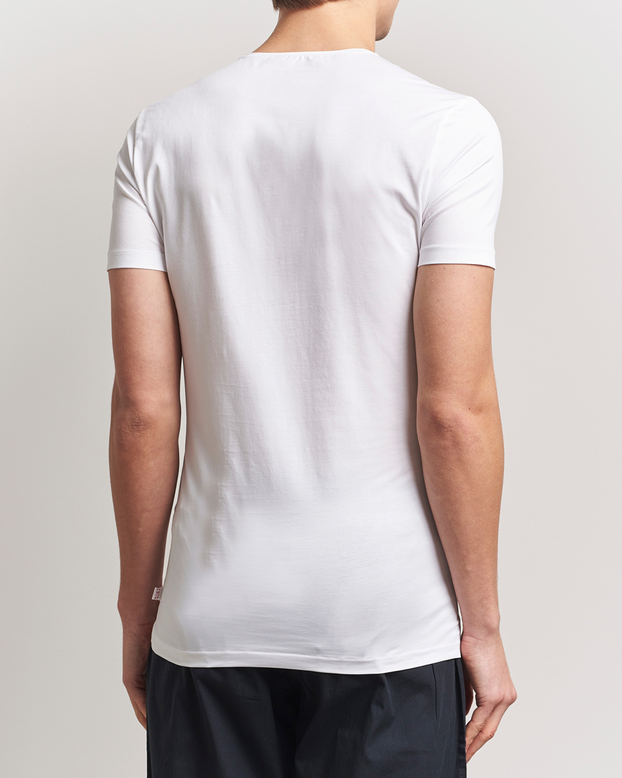 Mies | T-paidat | Derek Rose | Pima Cotton Crew Neck T-Shirt White