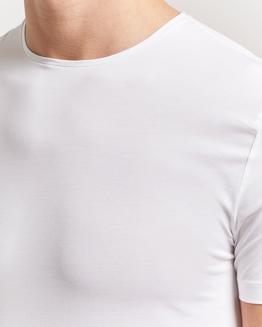 Mies | T-paidat | Derek Rose | Pima Cotton Crew Neck T-Shirt White