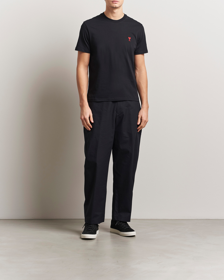 Mies | T-paidat | AMI | Heart Logo T-Shirt Black