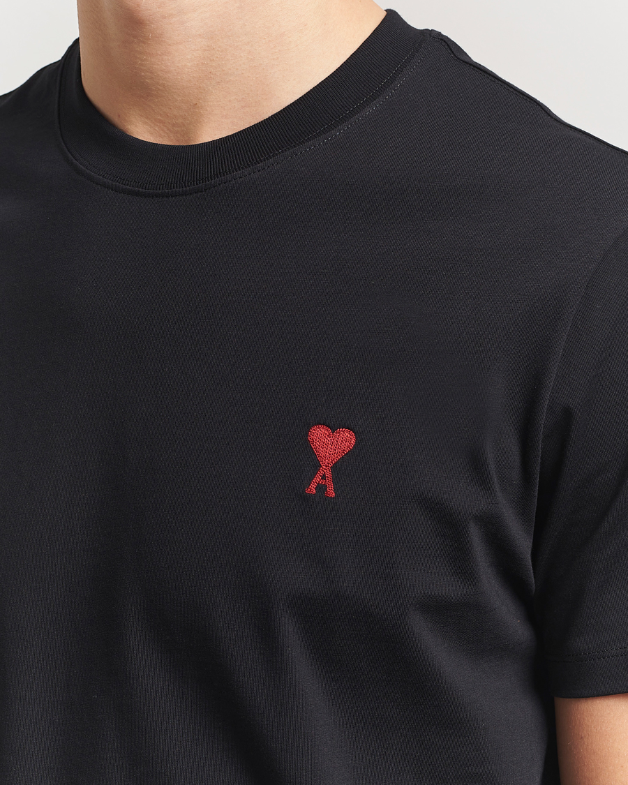 Mies | T-paidat | AMI | Heart Logo T-Shirt Black