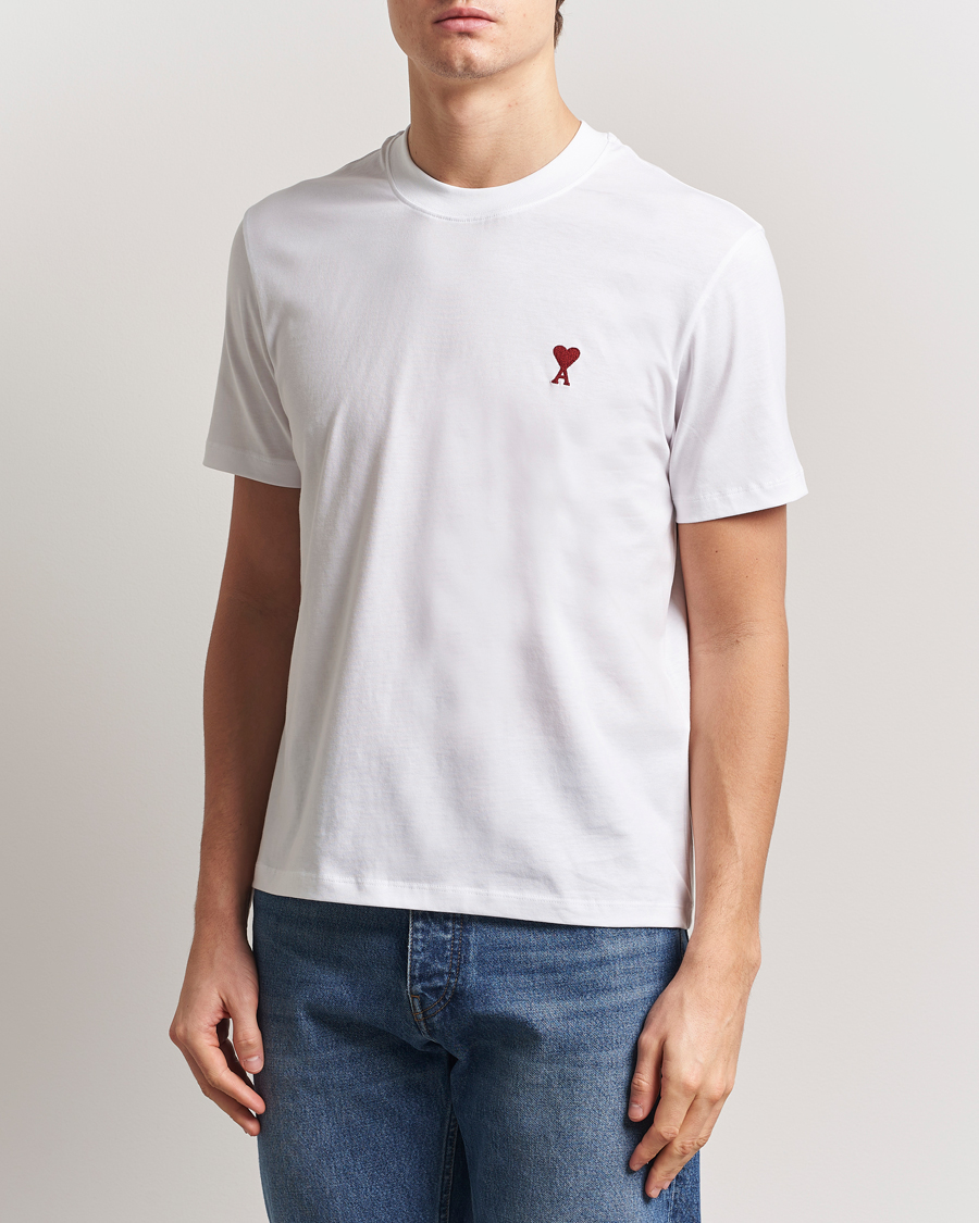 Mies | T-paidat | AMI | Heart Logo T-Shirt White