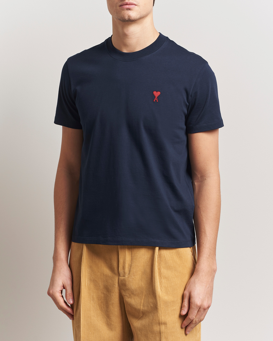 Mies | T-paidat | AMI | Heart Logo T-Shirt Night Blue