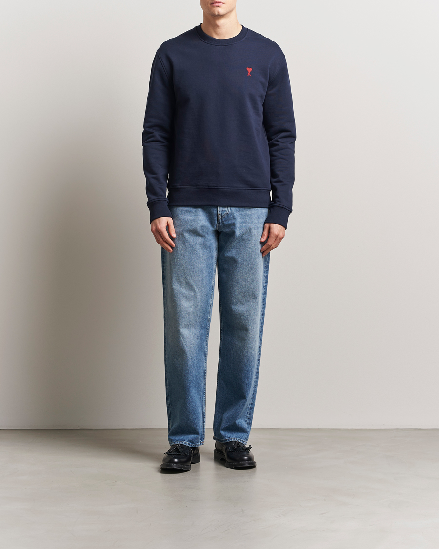 Mies | Puserot | AMI | Heart Logo Sweatshirt Night Blue