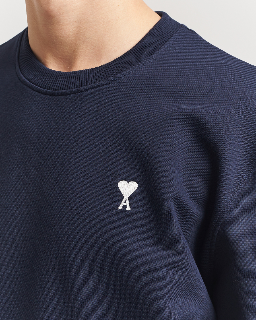 Mies | Puserot | AMI | Off White Heart Logo Sweatshirt Night Blue