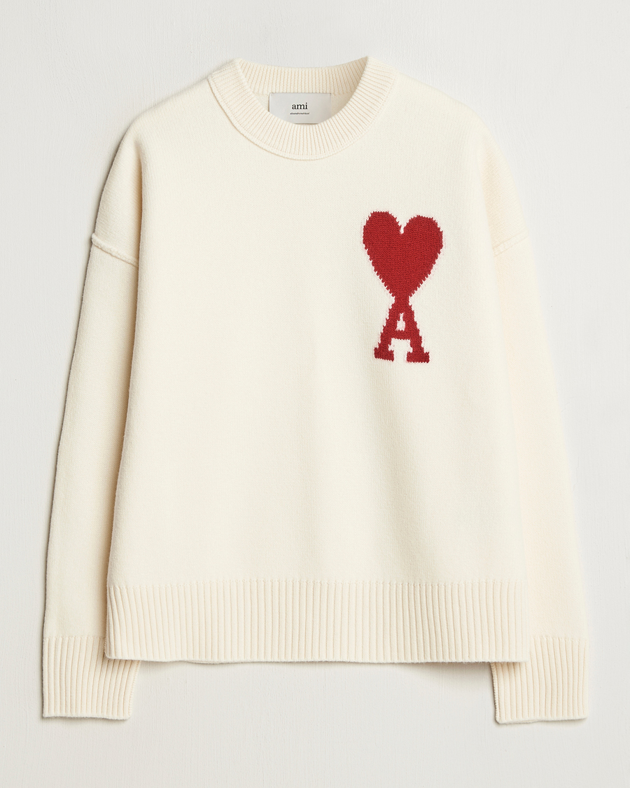 Mies | Puserot | AMI | Big Heart Wool Sweater Off White