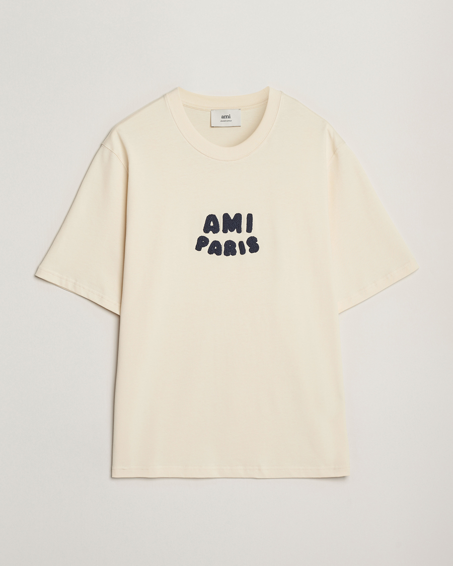 Mies | T-paidat | AMI | Paris Logo T-Shirt White Cream
