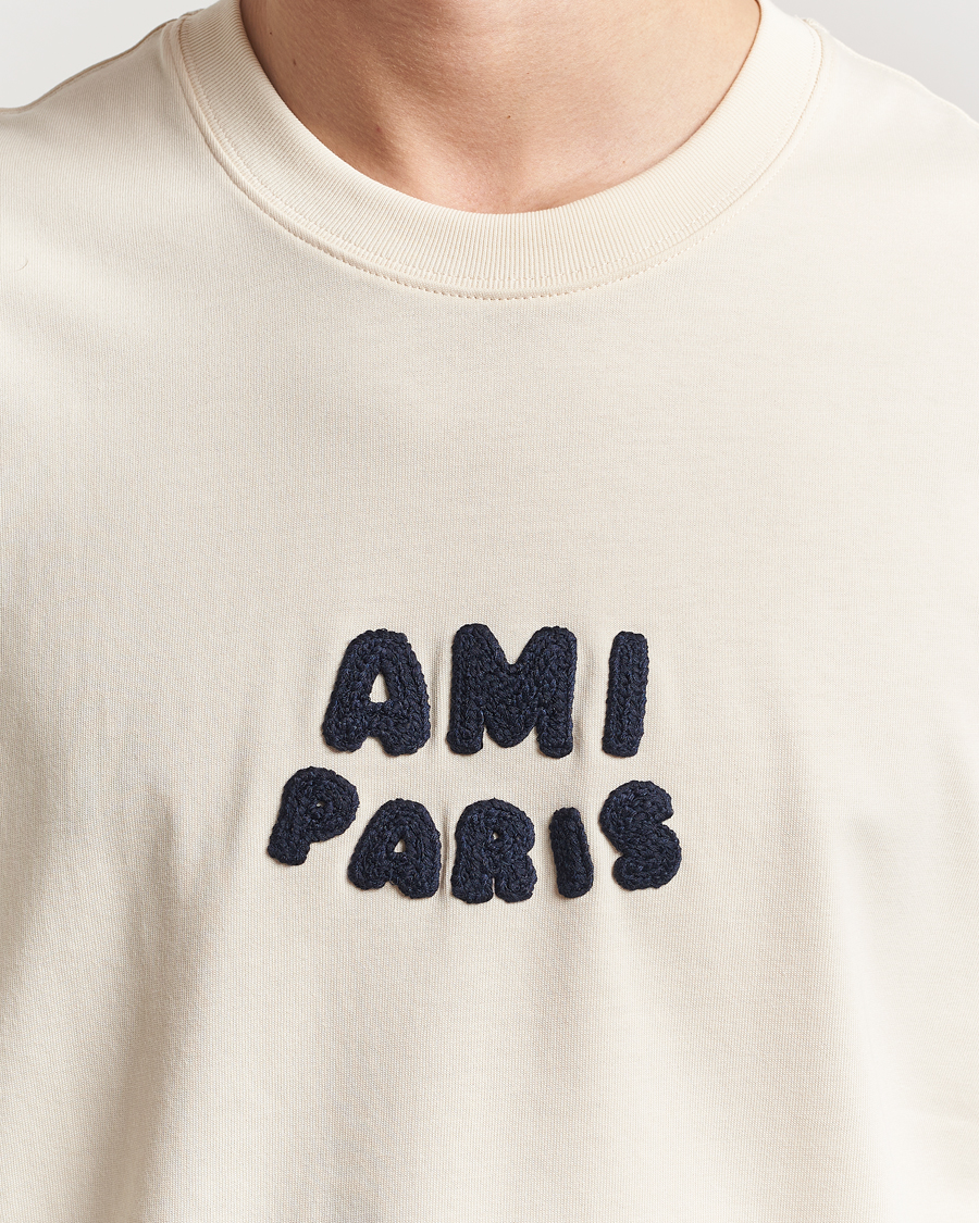 Mies | T-paidat | AMI | Paris Logo T-Shirt White Cream