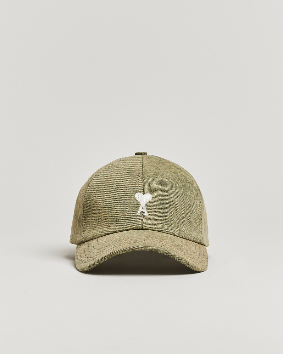 Mies | AMI Off White Heart Logo Cap Green | AMI | Off White Heart Logo Cap Green