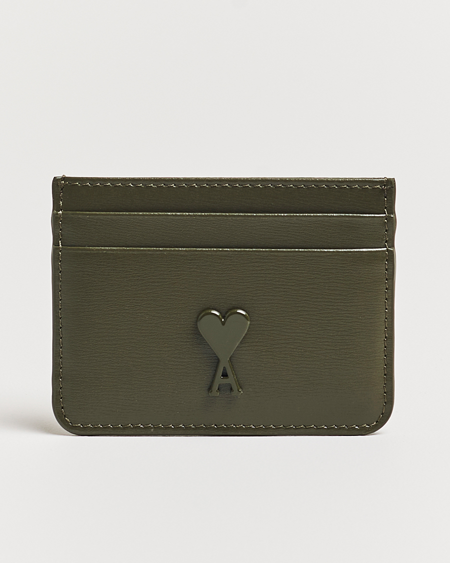 Mies | AMI Tonal Heart Logo Card Holder Dark Olive | AMI | Tonal Heart Logo Card Holder Dark Olive