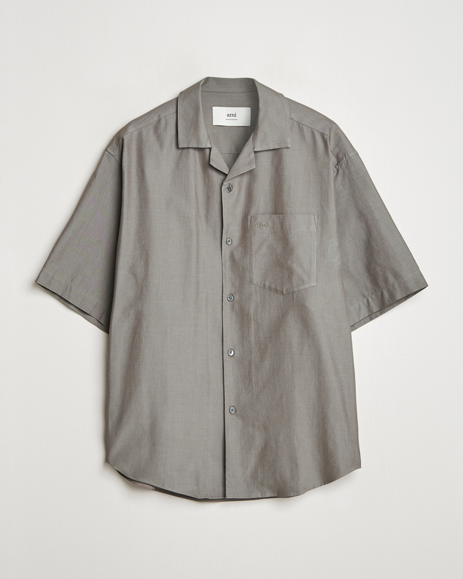 Mies | Kauluspaidat | AMI | Short Sleeve Boxy Shirt Smoke Grey
