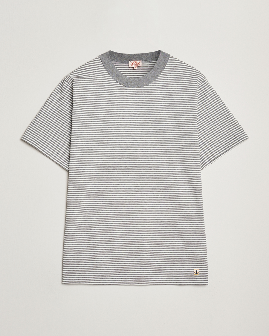 Mies | T-paidat | Armor-lux | Callac Héritage Stripe T-Shirt Misty Grey/Milk