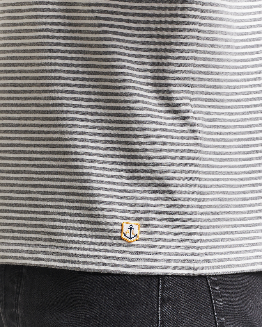 Mies | T-paidat | Armor-lux | Callac Héritage Stripe T-Shirt Misty Grey/Milk