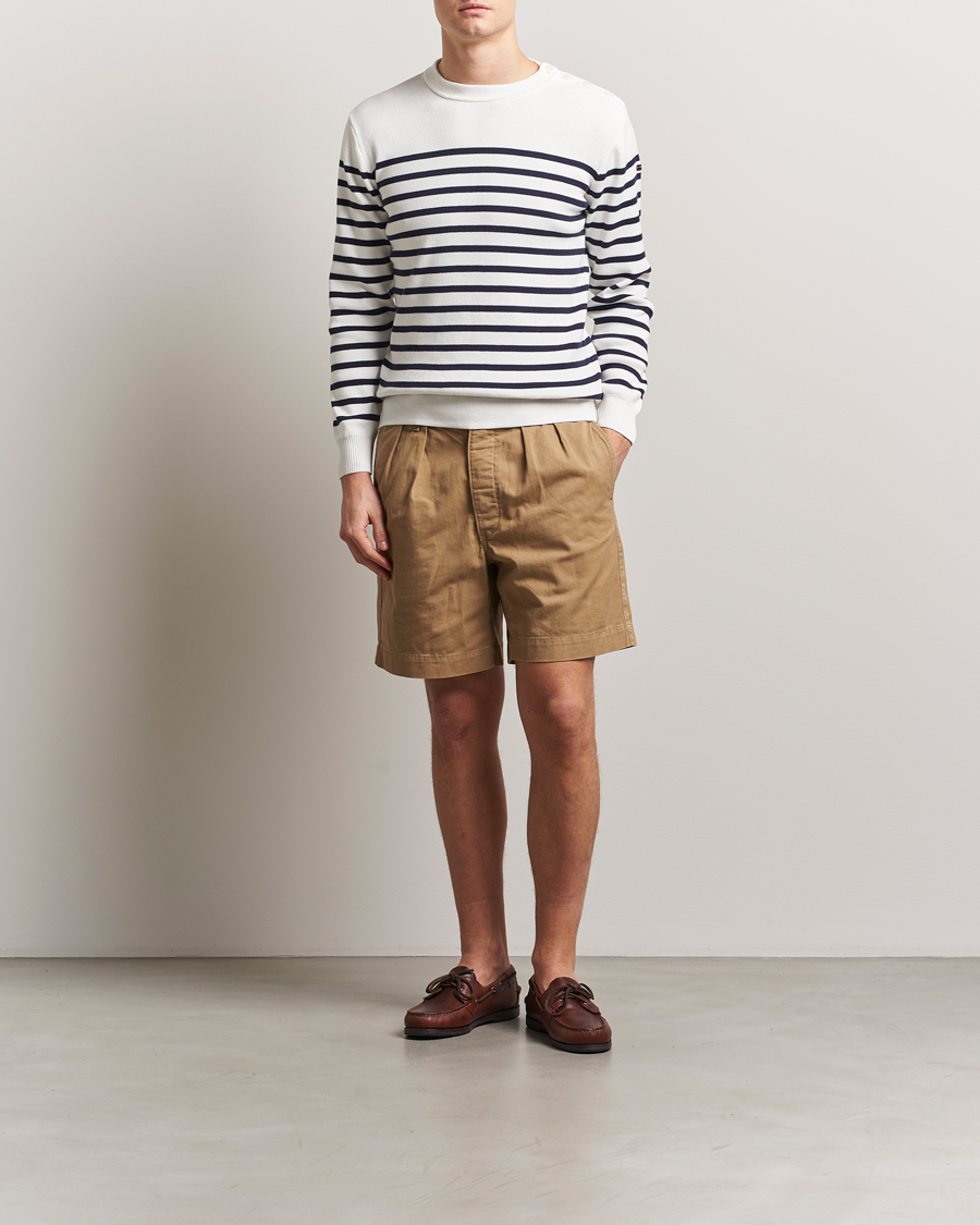 Mies | Puserot | Armor-lux | Groix Striped Sweater Milk/Navy