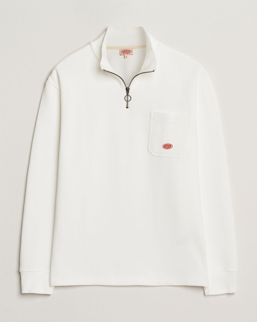 Mies | Puserot | Armor-lux | Camionneur Cotton Half Zip Sweater Milk