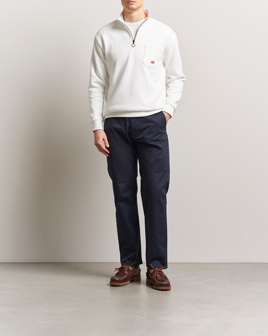 Mies | Puserot | Armor-lux | Camionneur Cotton Half Zip Sweater Milk