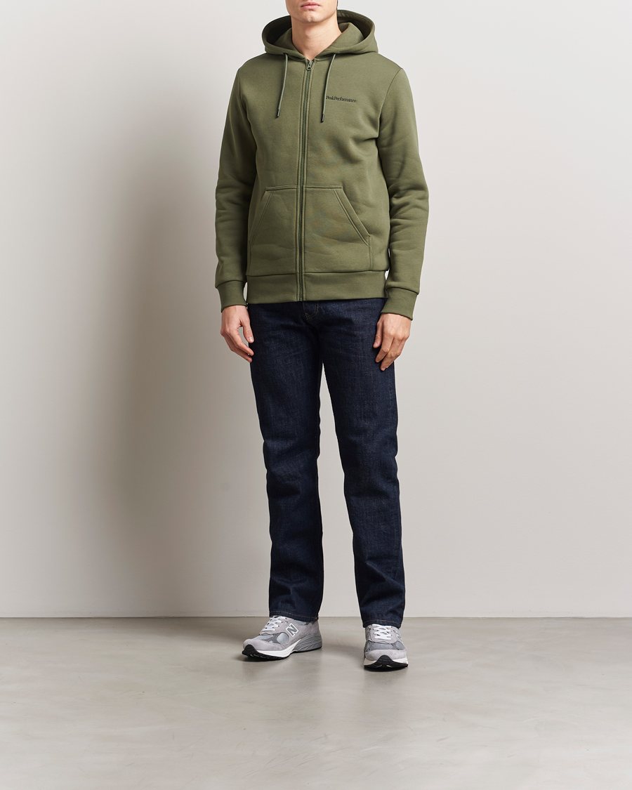 Mies | Puserot | Peak Performance | Original Full Zip Hoodie Pine Needle