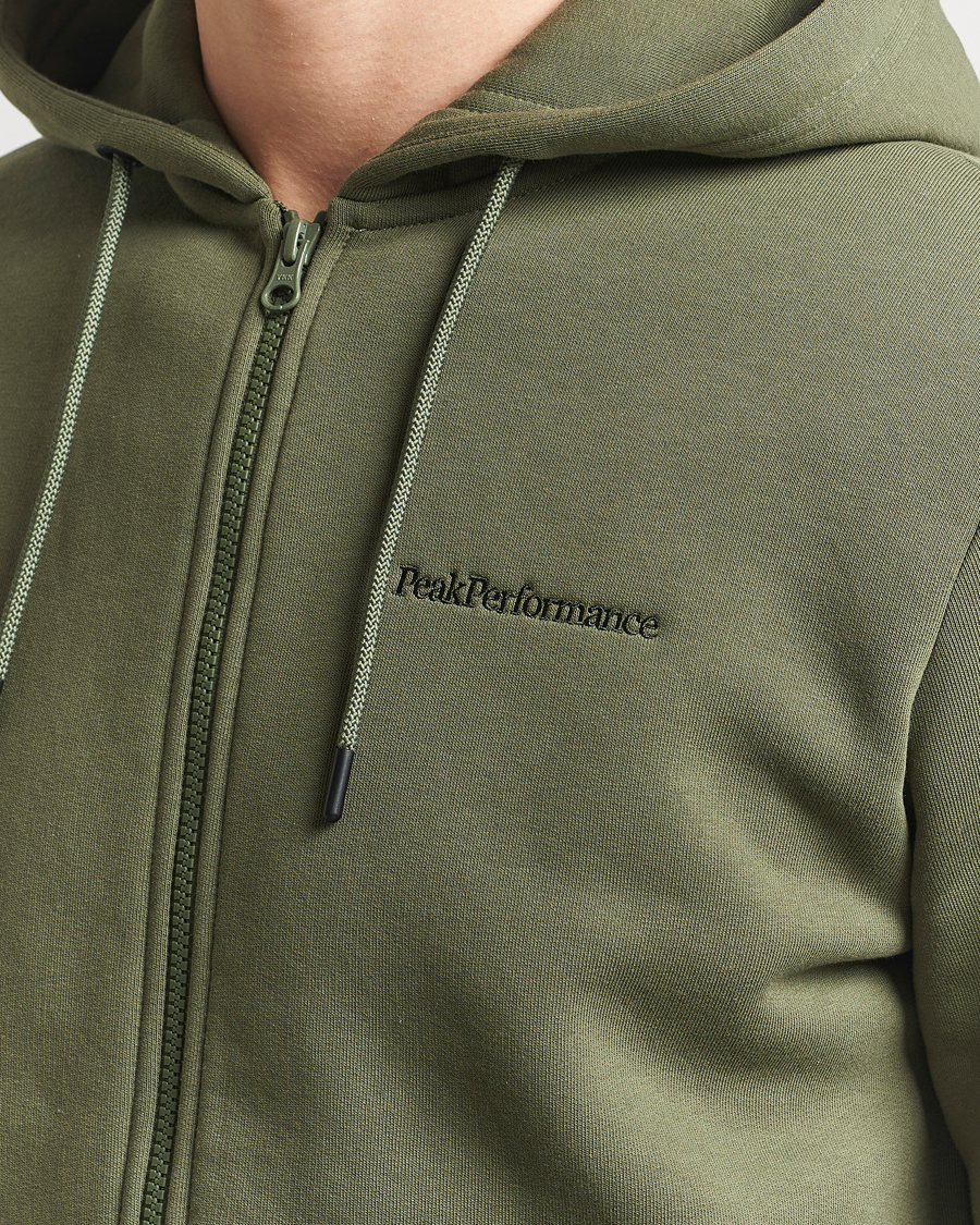 Mies | Puserot | Peak Performance | Original Full Zip Hoodie Pine Needle