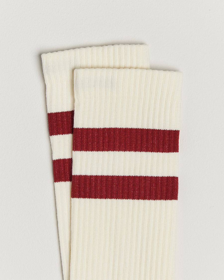 Mies | Alusvaatteet | Sweyd | Two Stripe Cotton Socks White/Red