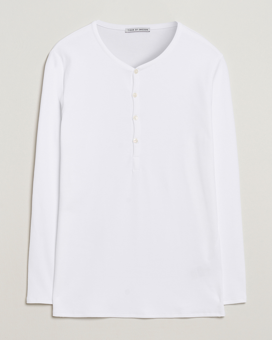 Mies | Puserot | Tiger of Sweden | Roye Long Sleeve Henley Pure White