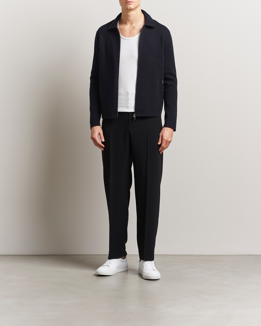 Mies | Puserot | Tiger of Sweden | Celyn Cotton/Wool Full Zip Light Ink