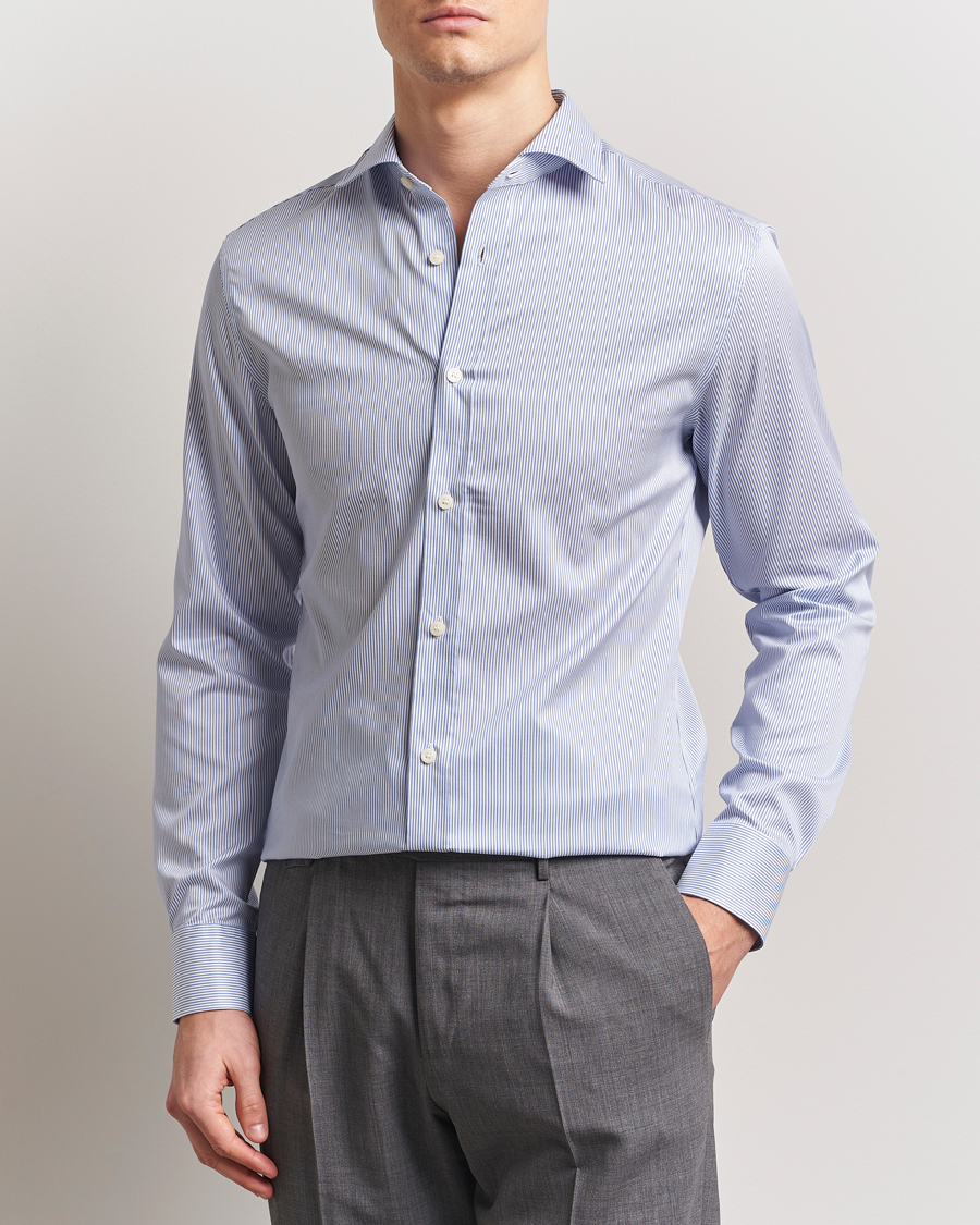 Mies | Kauluspaidat | Tiger of Sweden | Adley Cotton Striped Shirt Blue